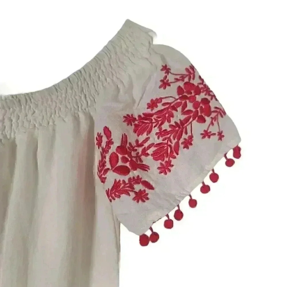 Forever 21 Women Off Shoulder Short Sleeve Bohemian Dress - Picture 6 of 13